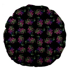 Midnight Noir Garden Chic Pattern Large 18  Premium Round Cushions by dflcprintsclothing