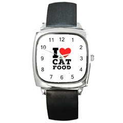 I Love Cat Food Square Metal Watch by ilovewhateva