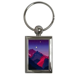 Abstract Landscape Sunrise Mountains Blue Sky Key Chain (rectangle) by Grandong