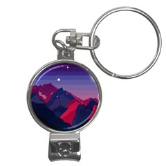 Abstract Landscape Sunrise Mountains Blue Sky Nail Clippers Key Chain by Grandong