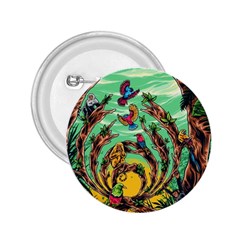 Monkey Tiger Bird Parrot Forest Jungle Style 2 25  Buttons by Grandong