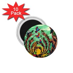 Monkey Tiger Bird Parrot Forest Jungle Style 1 75  Magnets (10 Pack)  by Grandong