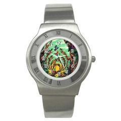 Monkey Tiger Bird Parrot Forest Jungle Style Stainless Steel Watch by Grandong
