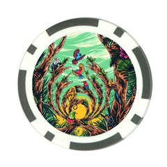 Monkey Tiger Bird Parrot Forest Jungle Style Poker Chip Card Guard by Grandong