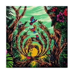 Monkey Tiger Bird Parrot Forest Jungle Style Face Towel by Grandong