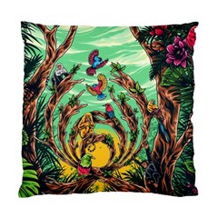 Monkey Tiger Bird Parrot Forest Jungle Style Standard Cushion Case (one Side) by Grandong
