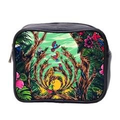 Monkey Tiger Bird Parrot Forest Jungle Style Mini Toiletries Bag (two Sides) by Grandong