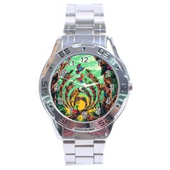 Monkey Tiger Bird Parrot Forest Jungle Style Stainless Steel Analogue Watch by Grandong