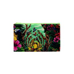 Monkey Tiger Bird Parrot Forest Jungle Style Cosmetic Bag (xs) by Grandong