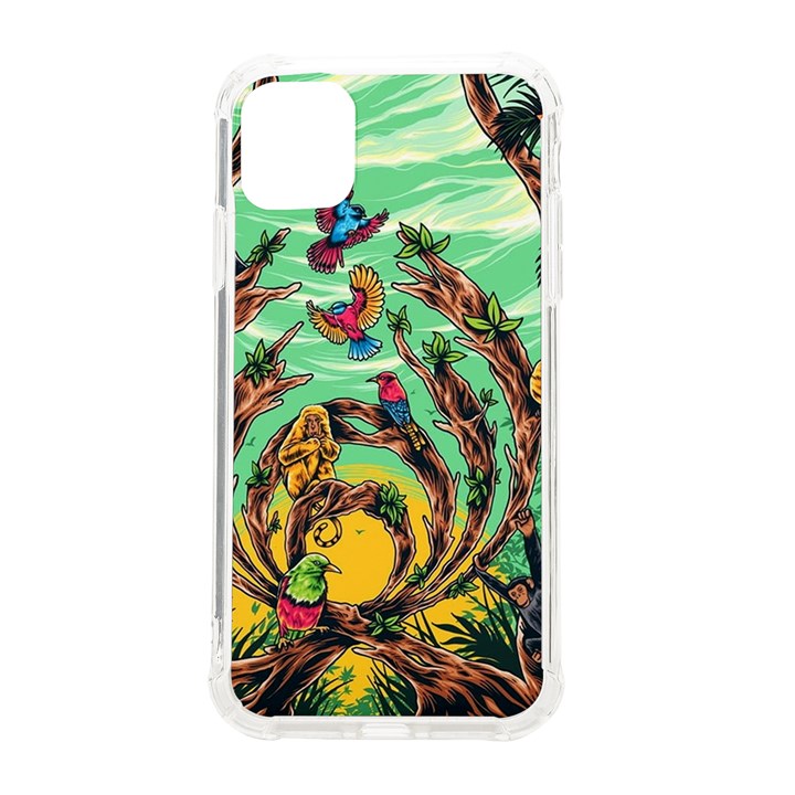 Monkey Tiger Bird Parrot Forest Jungle Style iPhone 11 TPU UV Print Case