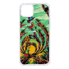 Monkey Tiger Bird Parrot Forest Jungle Style Iphone 14 Plus Tpu Uv Print Case by Grandong