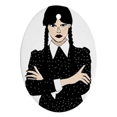 Wednesday Addams Oval Ornament (two Sides)