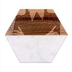 Wednesday Addams Marble Wood Coaster (hexagon)  by Fundigitalart234