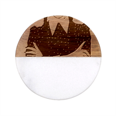 Wednesday Addams Classic Marble Wood Coaster (round)  by Fundigitalart234