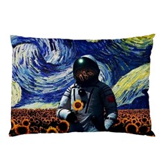 Starry Surreal Psychedelic Astronaut Space Pillow Case by Cowasu
