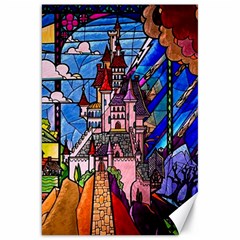 Beauty Stained Glass Castle Building Canvas 20  X 30  by Cowasu