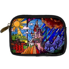 Beauty Stained Glass Castle Building Digital Camera Leather Case by Cowasu