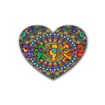 Grateful Dead Pattern Rubber Heart Coaster (4 pack)