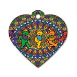 Grateful Dead Pattern Dog Tag Heart (Two Sides)