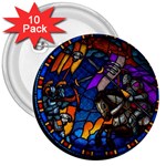 The Game Monster Stained Glass 3  Buttons (10 pack) 