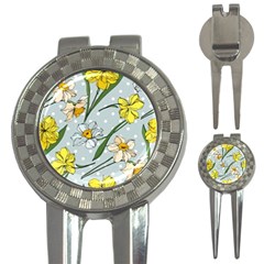 Narcissus Floral Botanical Flowers 3-in-1 Golf Divots