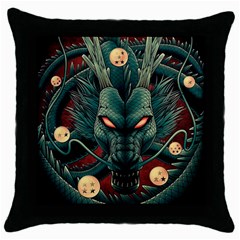 Dragon Art Throw Pillow Case (black) by Cowasu