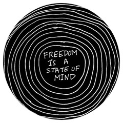 Psychedelic Art Freedom Is A State Of Mind Trippy Quotes Round Trivet by Bangk1t