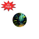 Rainforest Jungle Cartoon Animation Background 1  Mini Magnet (10 pack) 