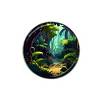 Rainforest Jungle Cartoon Animation Background Hat Clip Ball Marker (4 pack)