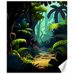 Rainforest Jungle Cartoon Animation Background Canvas 8  x 10 