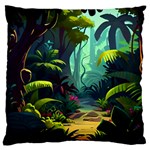 Rainforest Jungle Cartoon Animation Background Standard Premium Plush Fleece Cushion Case (Two Sides)