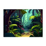 Rainforest Jungle Cartoon Animation Background Crystal Sticker (A4)