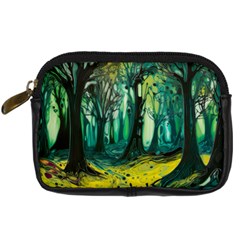 Ai Generated Trees Forest Mystical Forest Nature Art Digital Camera Leather Case by Ndabl3x