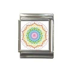 Mandala Pattern Rainbow Pride Italian Charm (13mm) by Ndabl3x
