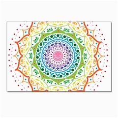 Mandala Pattern Rainbow Pride Postcard 4 x 6  (pkg Of 10) by Ndabl3x