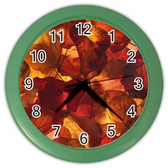 Leaves Fall Autumn Season Orange Color Wall Clock