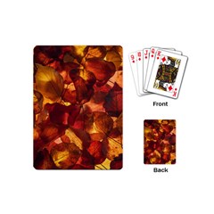 Leaves Fall Autumn Season Orange Playing Cards Single Design (mini) by Ndabl3x