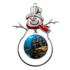 Castle Fantasy Metal Snowman Ornament by Ndabl3x