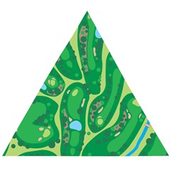 Golf Course Par Golf Course Green Wooden Puzzle Triangle by Cowasu