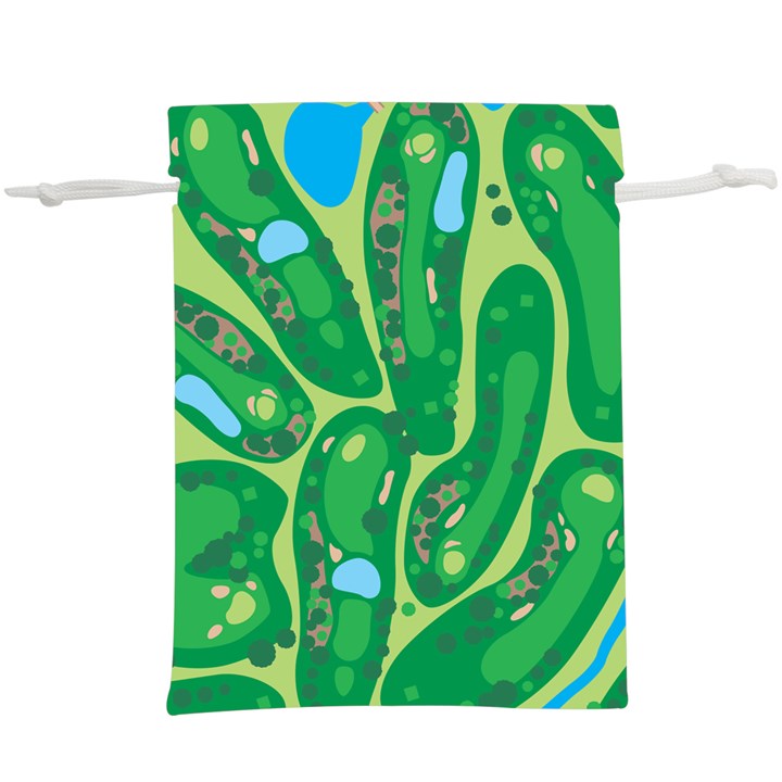 Golf Course Par Golf Course Green Lightweight Drawstring Pouch (XL)