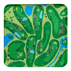 Golf Course Par Golf Course Green Square Glass Fridge Magnet (4 Pack) by Cowasu
