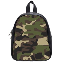 Texture Military Camouflage Repeats Seamless Army Green Hunting School Bag (small) by Cowasu