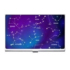 Realistic Night Sky With Constellations Business Card Holder by Cowasu