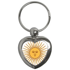 Sol De Mayo-bandera De Argentina Key Chain (heart) by abbeyz71