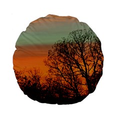 Twilight Sunset Sky Evening Clouds Standard 15  Premium Flano Round Cushions by Amaryn4rt