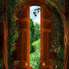 Beautiful World Entry Door Fantasy Play Mat (rectangle) by Amaryn4rt