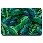 Tropical Green Leaves Background Large Doormat