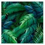 Tropical Green Leaves Background Square Satin Scarf (36  x 36 )