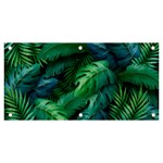 Tropical Green Leaves Background Banner and Sign 6  x 3 