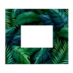 Tropical Green Leaves Background White Wall Photo Frame 5  x 7 
